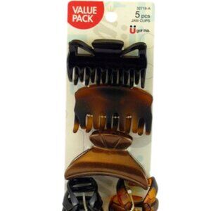 SCUNCI CLAW HAIR CLIPS - ASSORTED SIZES - 5 PCS. (32718)